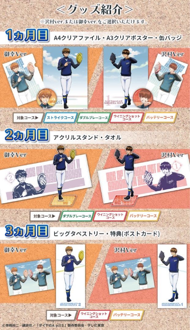 ダイヤのA アクスタ 缶バッジ 御幸 希少 レア