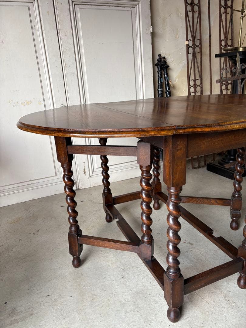 オークバタフライテーブル/ゲートレッグテーブル