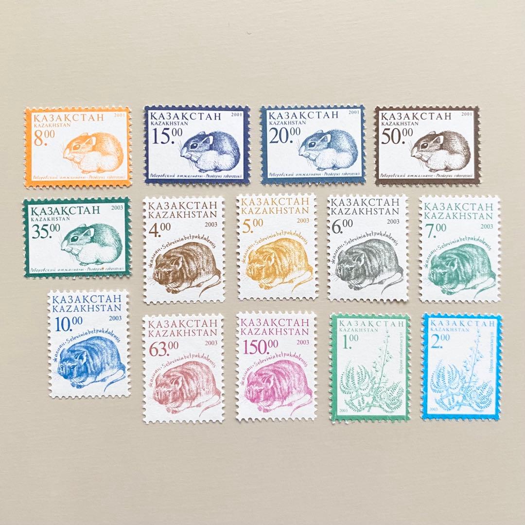 外国切手14枚（カザフスタン：ハムスターなど小さな切手） - メルカリ