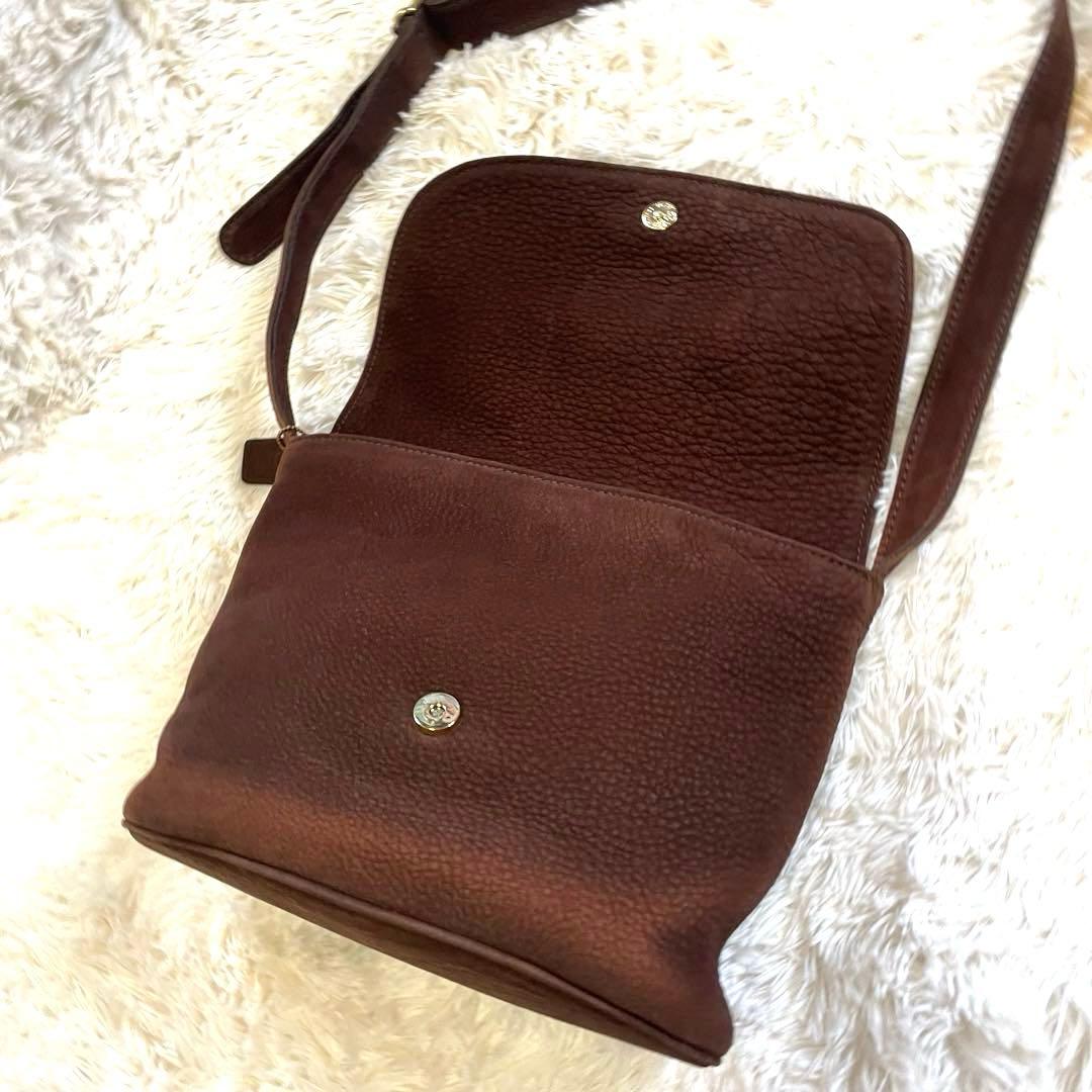 ケアキット付✨オールドコーチ ヌバック ショルダーバッグ　ソノマ　シボ革　茶