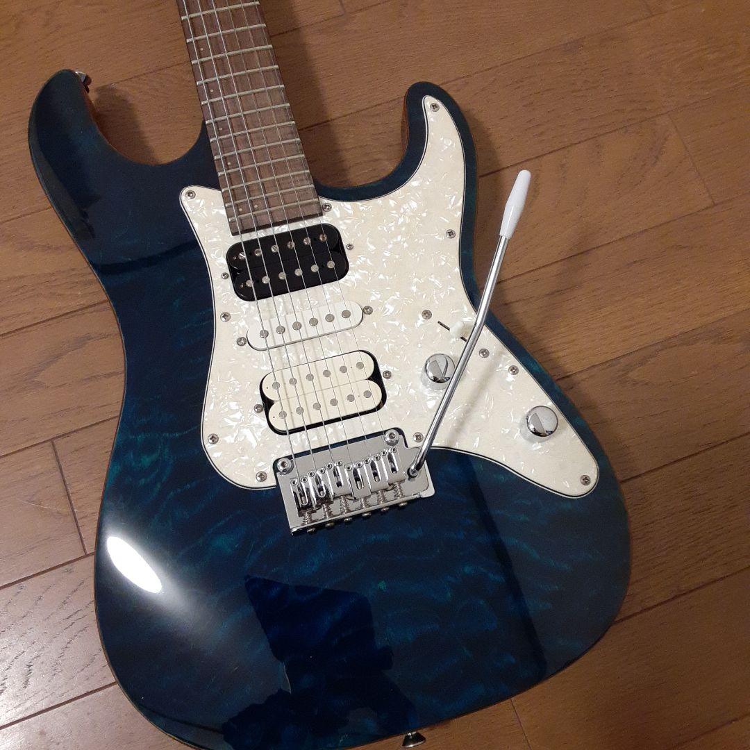 メイビスエレキギター ブラック/ブルー 6弦