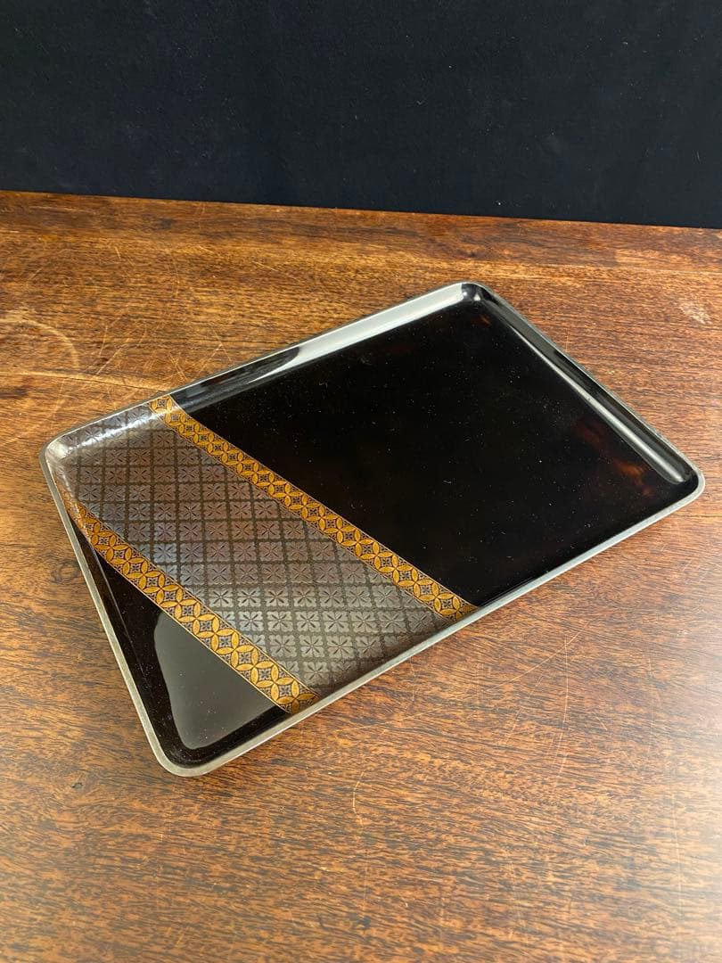 漆塗蒔絵　長方盆　日本古美術