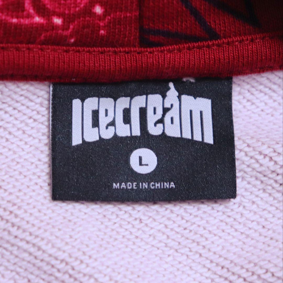 ICECREAM アイスクリーム 総柄 ペイズリー柄 プルオーバーパーカー L