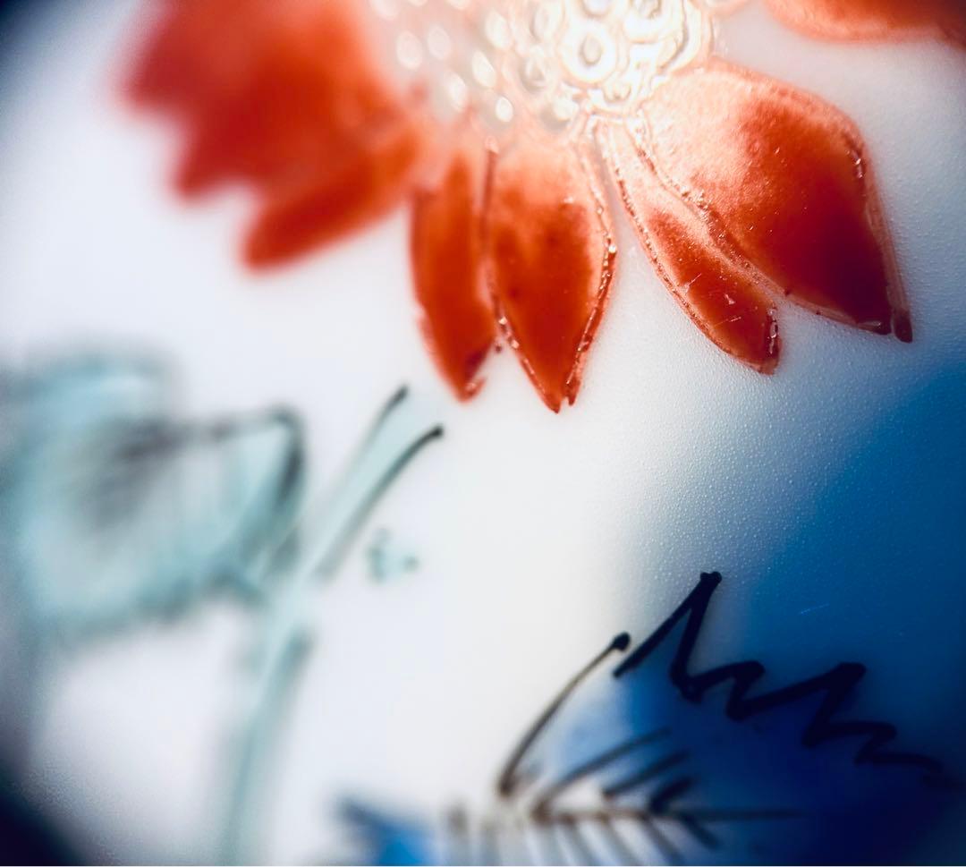 人間国宝　十三代　酒井田柿右衛門　濁手錦花　花瓶　共箱付き