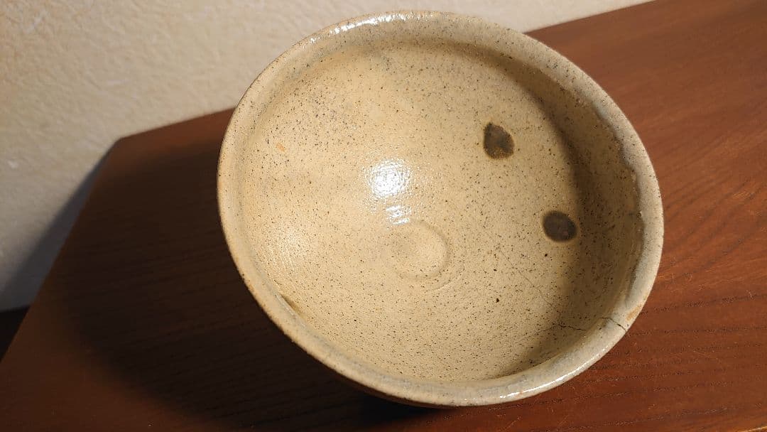 李朝　朝鮮陶器　唐津焼　京焼　白釉　抹茶碗　アンティーク抹茶碗　蔵出し　１客
