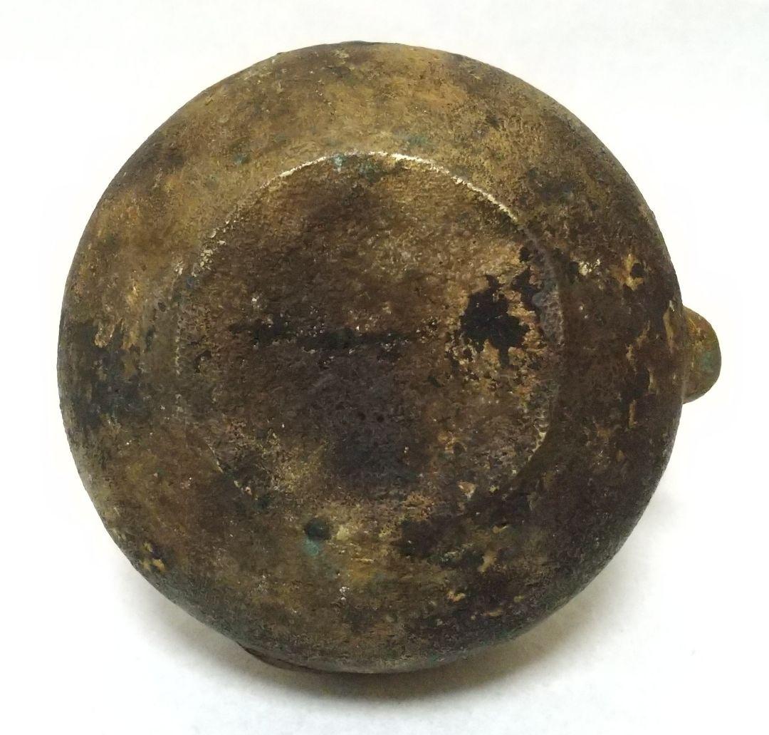 梅泉造 亀文堂 銅瓶 山水楼 帆船紋盖 象嵌叶提梁 - メルカリ