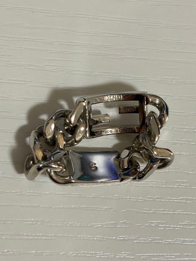 FENDI フェンディ チェーンリング バゲット FFシルバー ロゴSsize