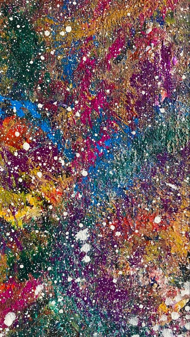 抽象アクリル画 宇宙風景