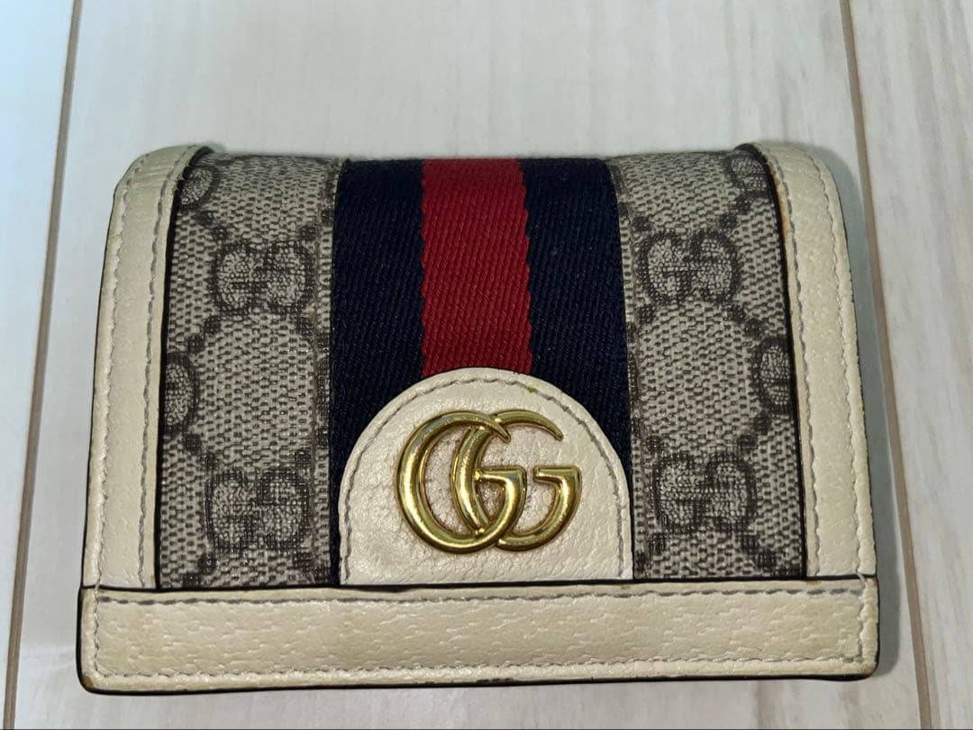GUCCI オフィディア GG 折り財布 箱付き アイボリー