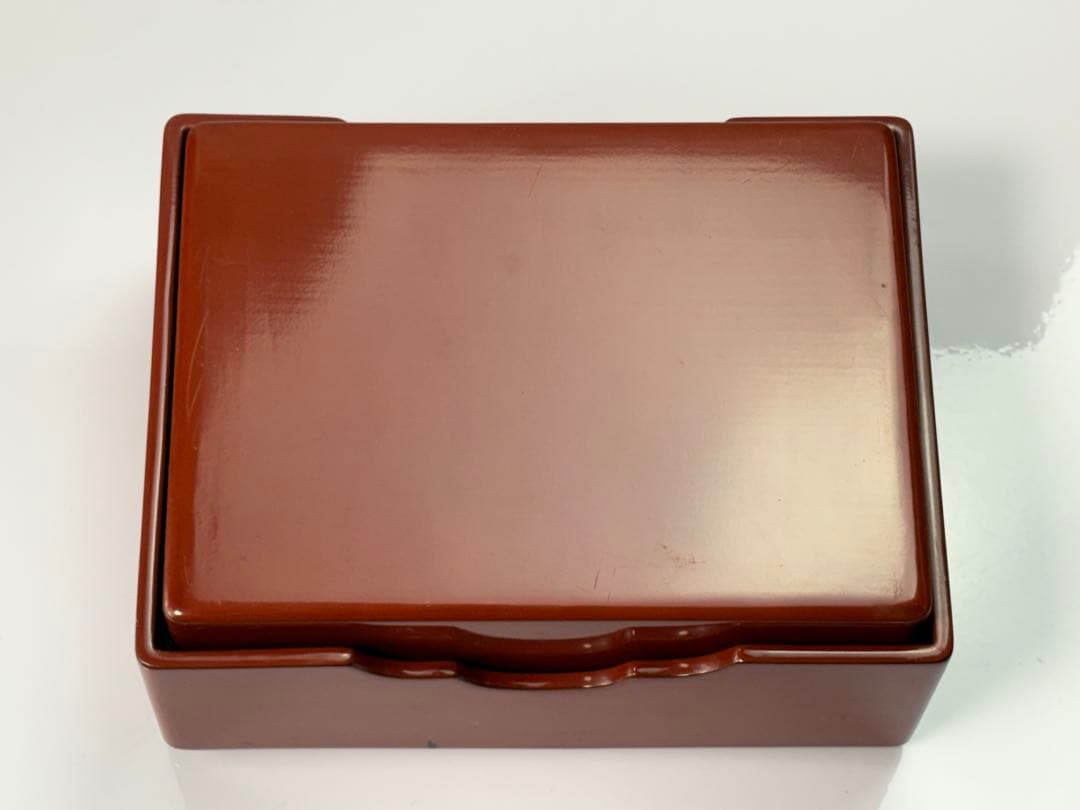 【未使用】時代漆芸 木製 菊紋蒔絵 螺鈿象嵌箱 蓋物 小物入れ R7112344