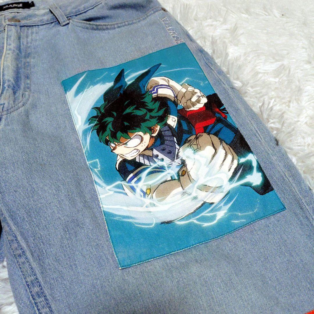 XLARGE 僕のヒーローアカデミア コラボ デニム プリント 刺繍 ヒロアカ