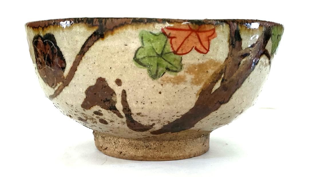 陶器 楓色絵図 五角形鉢 Ab-181 美術品・アンティーク・コレクション