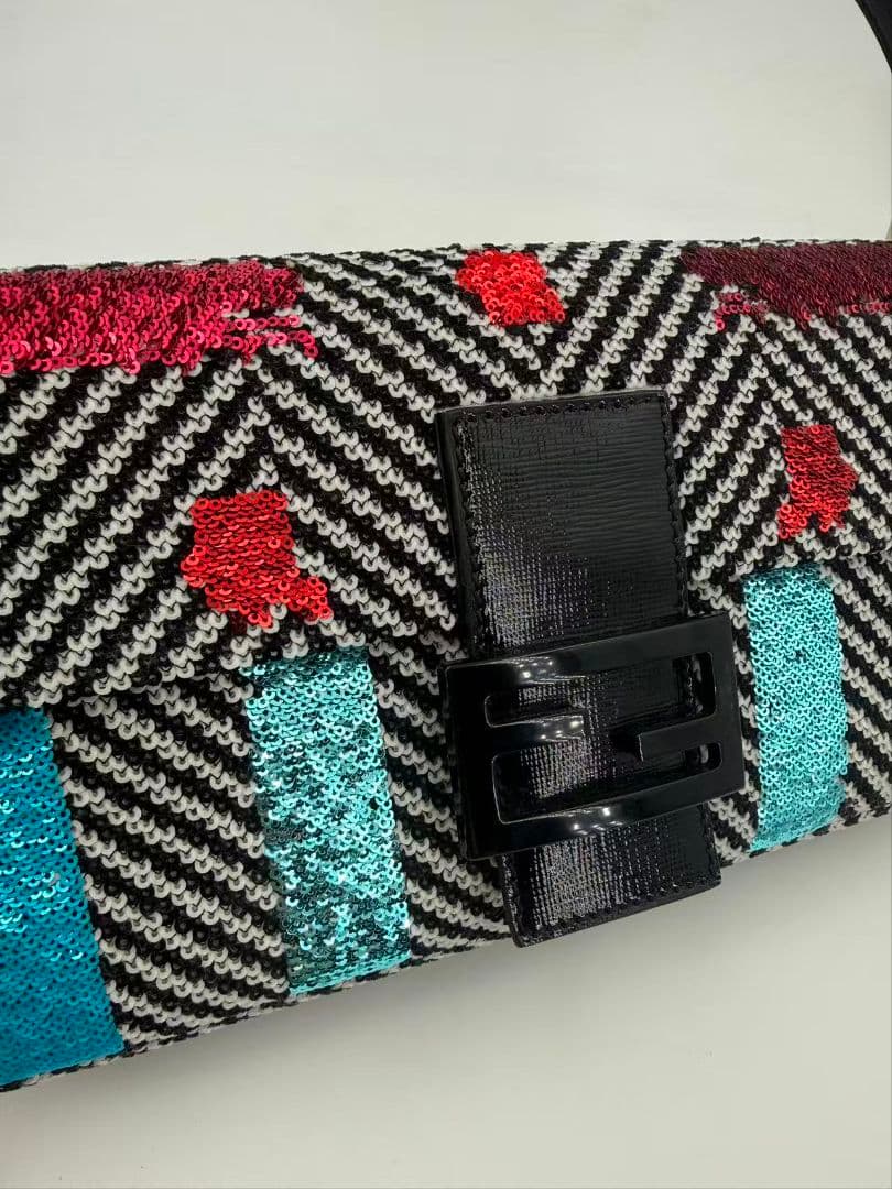 FENDI フェンディ マンマバケット スパンコール 刺繍 バッグ