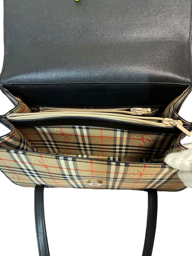 『未使用品』　BURBERRY ノバチェック ハンドバッグ シャドーホース