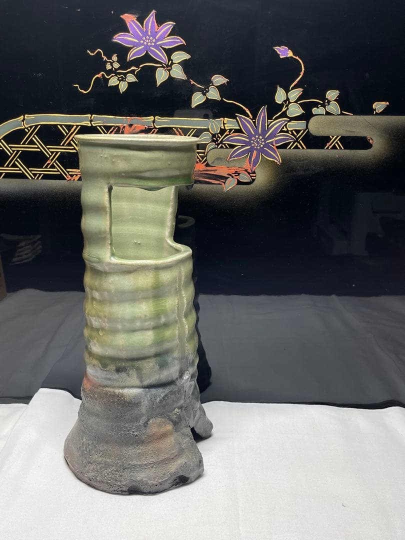 美濃焼。名作家。山田 正和。花器。超美品。舊家蔵出し。茶道具。華道具。