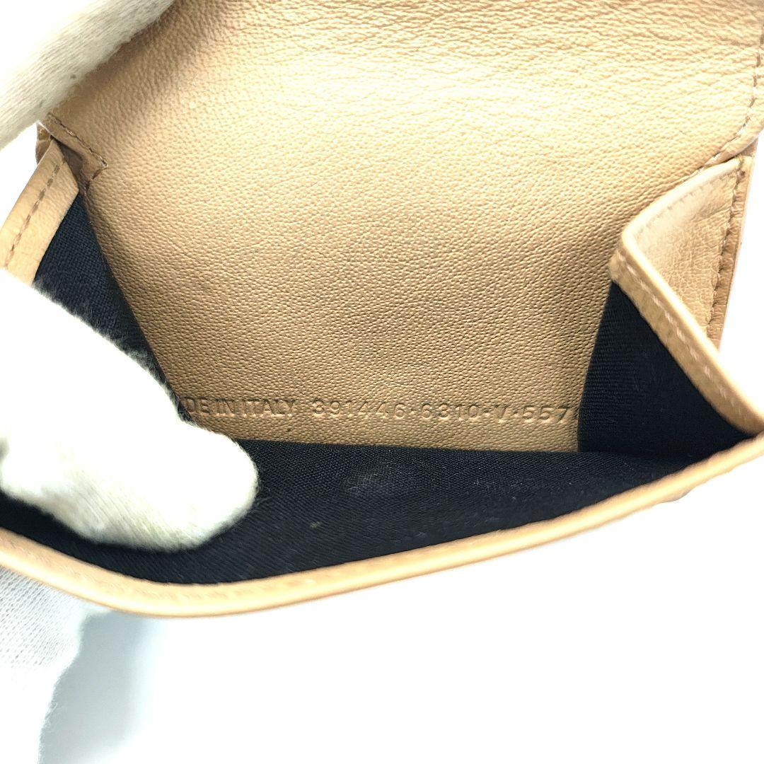極美品 バレンシアガ 三つ折り財布 ペーパーミニウォレット ベージュ