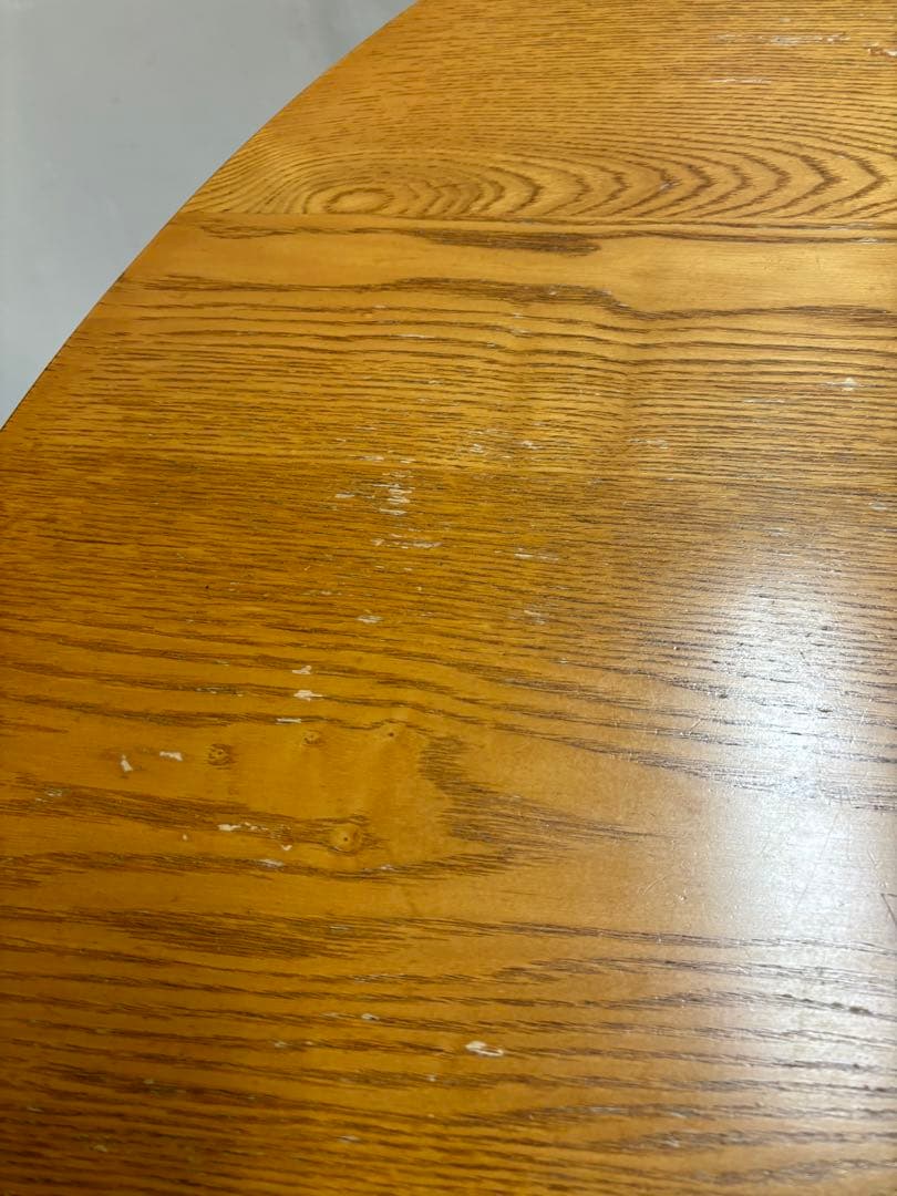 ② 165サイズ　変形P型　ダイニングテーブル　タモ無垢材