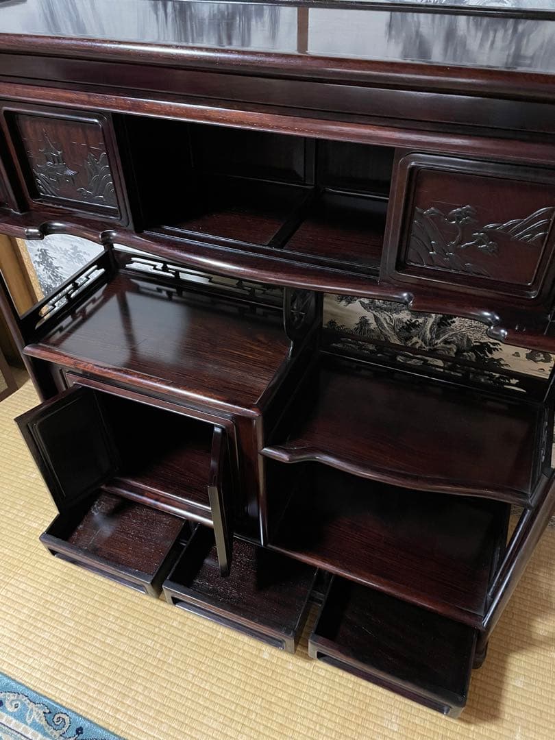 茶棚 アンティーク家具 唐木 花梨 紫檀 収納棚 中国家具 骨董品 古美術品