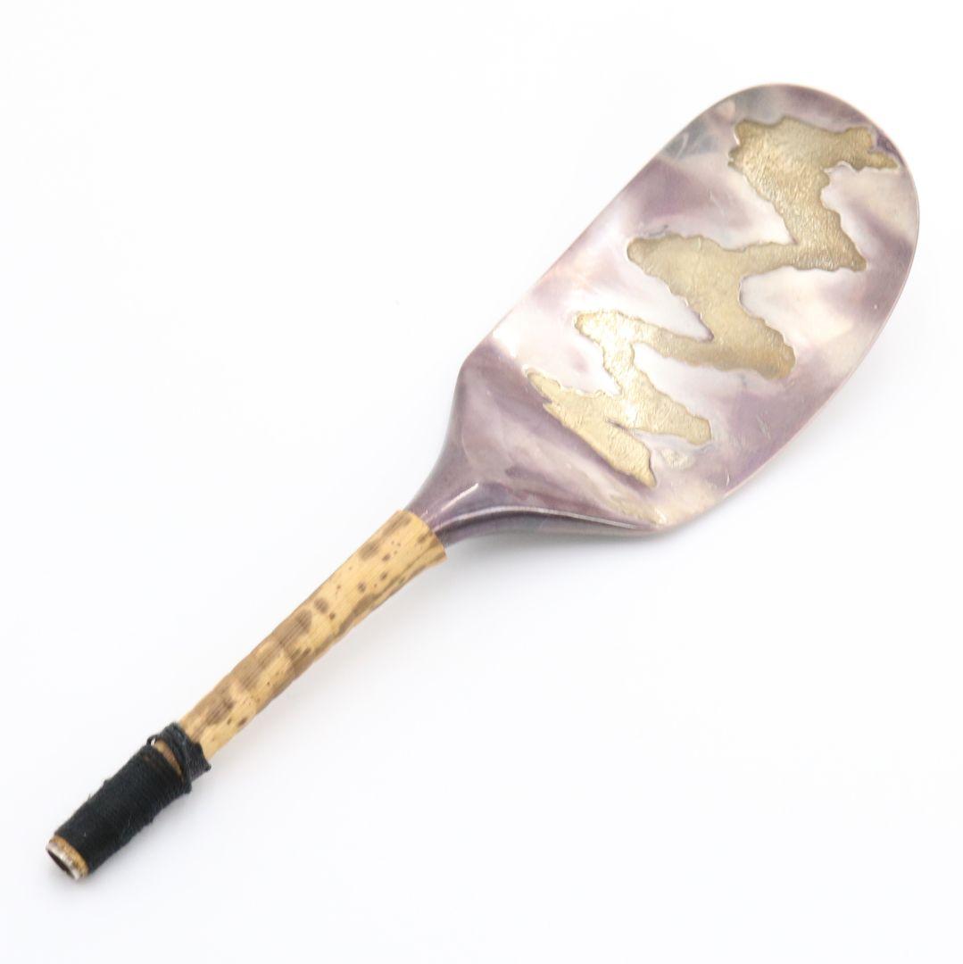 木村清雲造 鵬雲斎好写 南鐐瑞雲象嵌入炉用灰匙