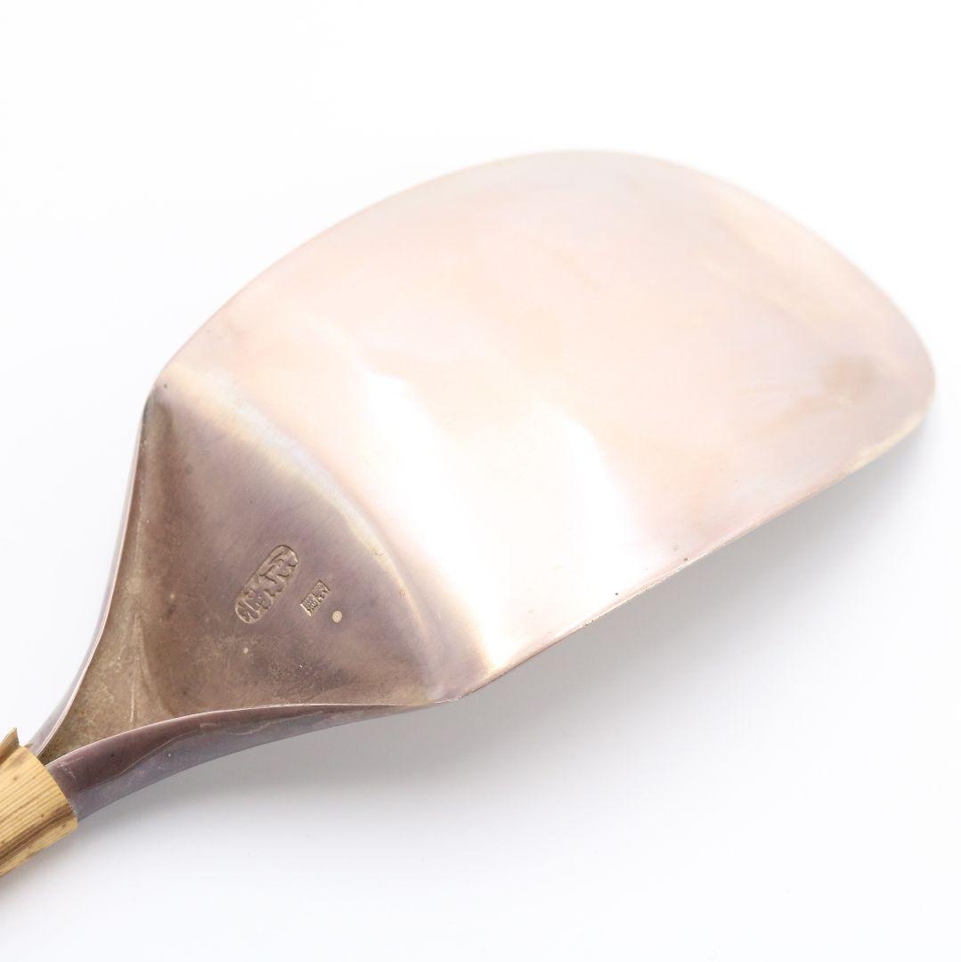 木村清雲造 鵬雲斎好写 南鐐瑞雲象嵌入炉用灰匙