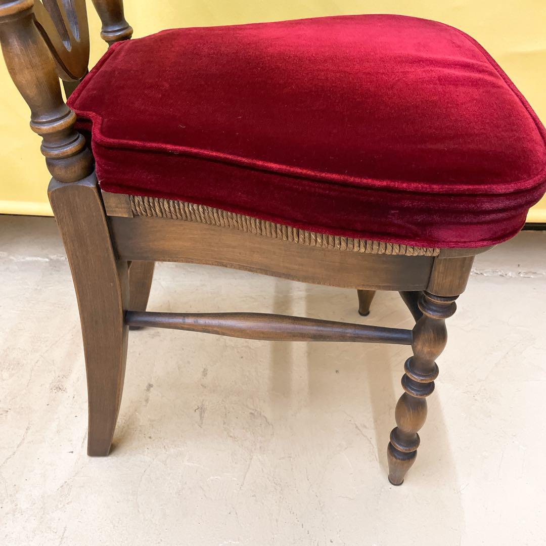 更新！アンティーク家具 椅子 木製 ベロア 洋風 ヴィンテージチェア
