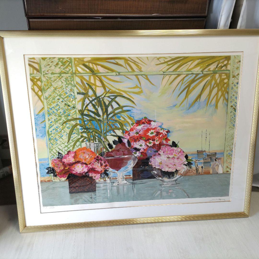 【絵画・特大サイズ】ミッシェル・アンリ リビエラ オリジナルセリグラフ 絵画・特大サイズ】ミッシェル・アンリ リビエラ オリジナルセリグラフ