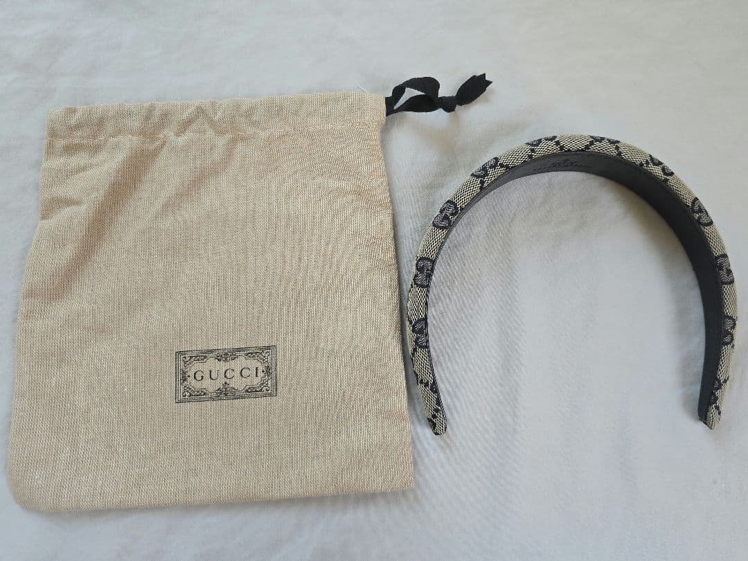 GUCCI カチューシャ GG キャンバス ヘアバンド ベージュ