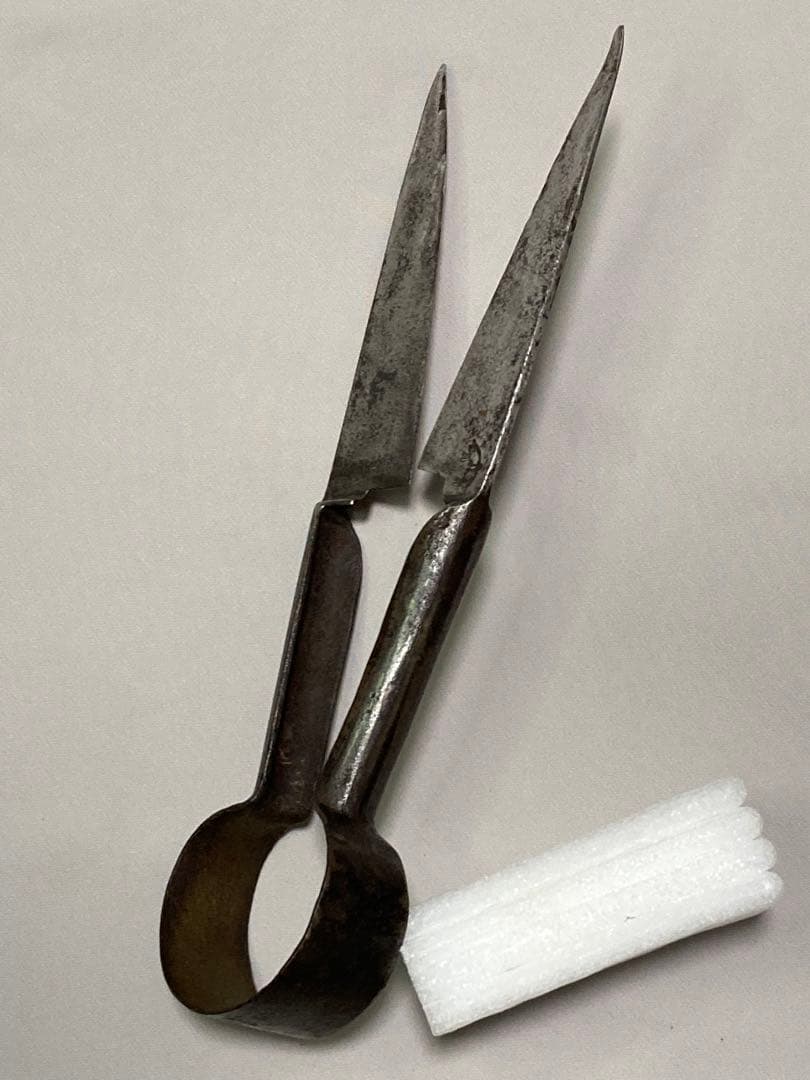 古道具羊毛毛刈りバサミ特大ハサミ鋏ウール羊吊るされる羊の刻印