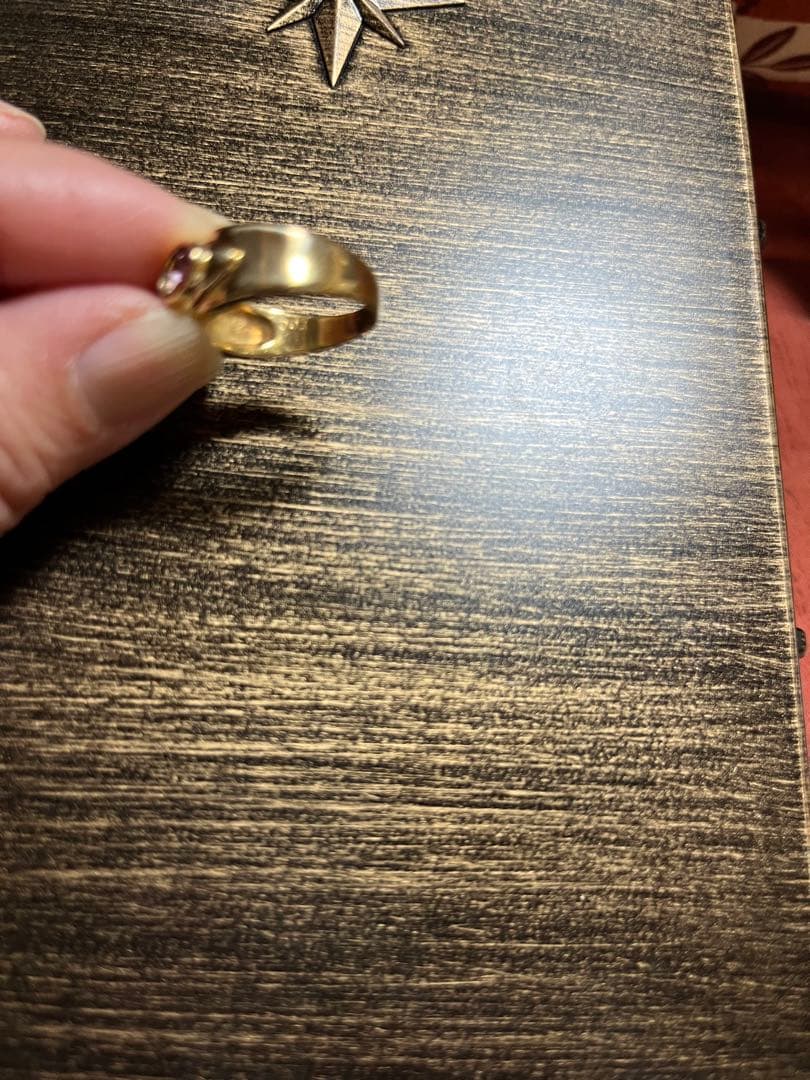 18金リング　アメジスト　メレダイヤ