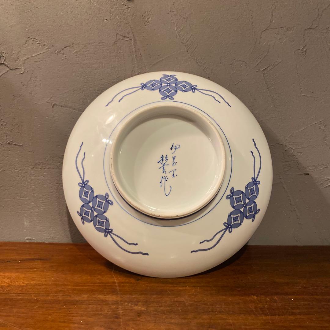 有田焼 色鍋島高台皿 船津彩雲 31cm大皿 共箱付き 古伊万里 骨董品