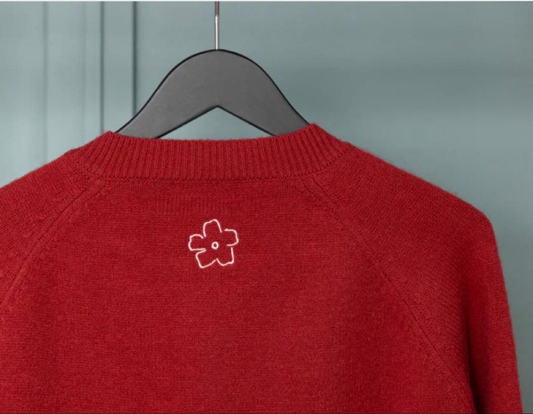 未使用新品 COMFY 岩岡徹 ジップカーディガン 赤