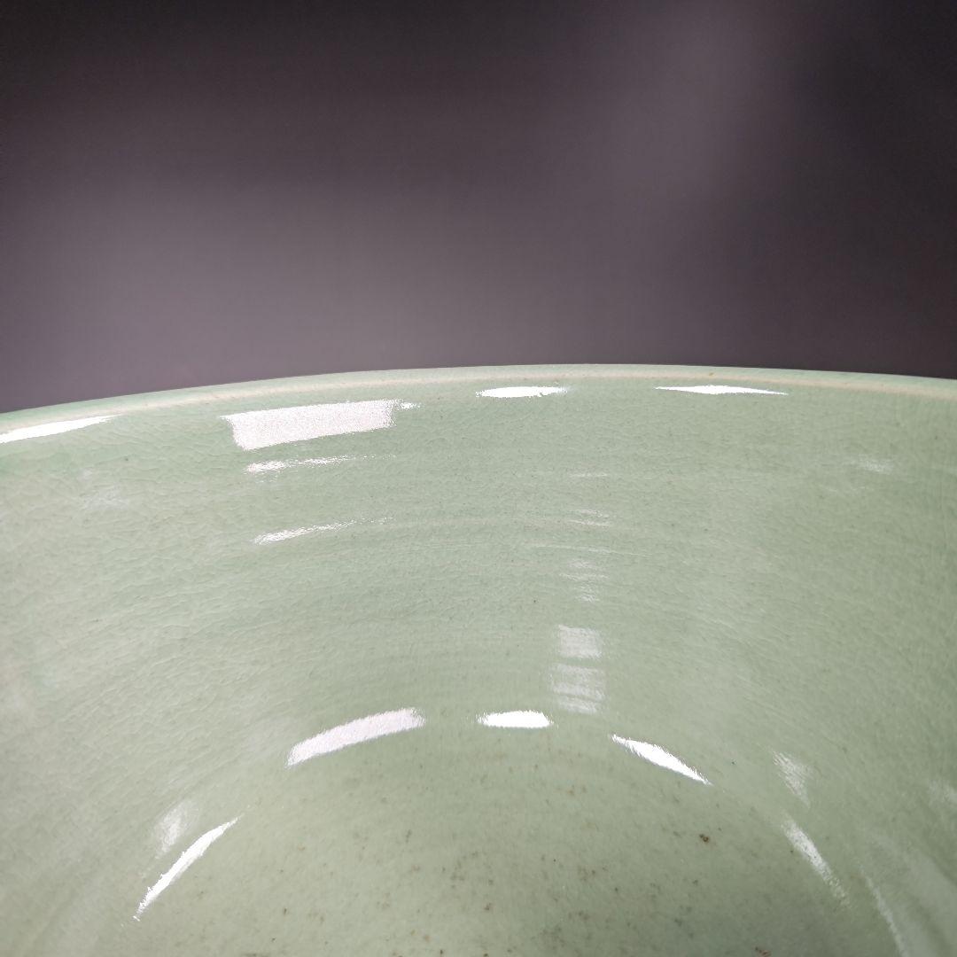 イ631 水指『久田宗也（尋牛斎）極箱』『廣州窯青磁七宝透し平水指』茶道具