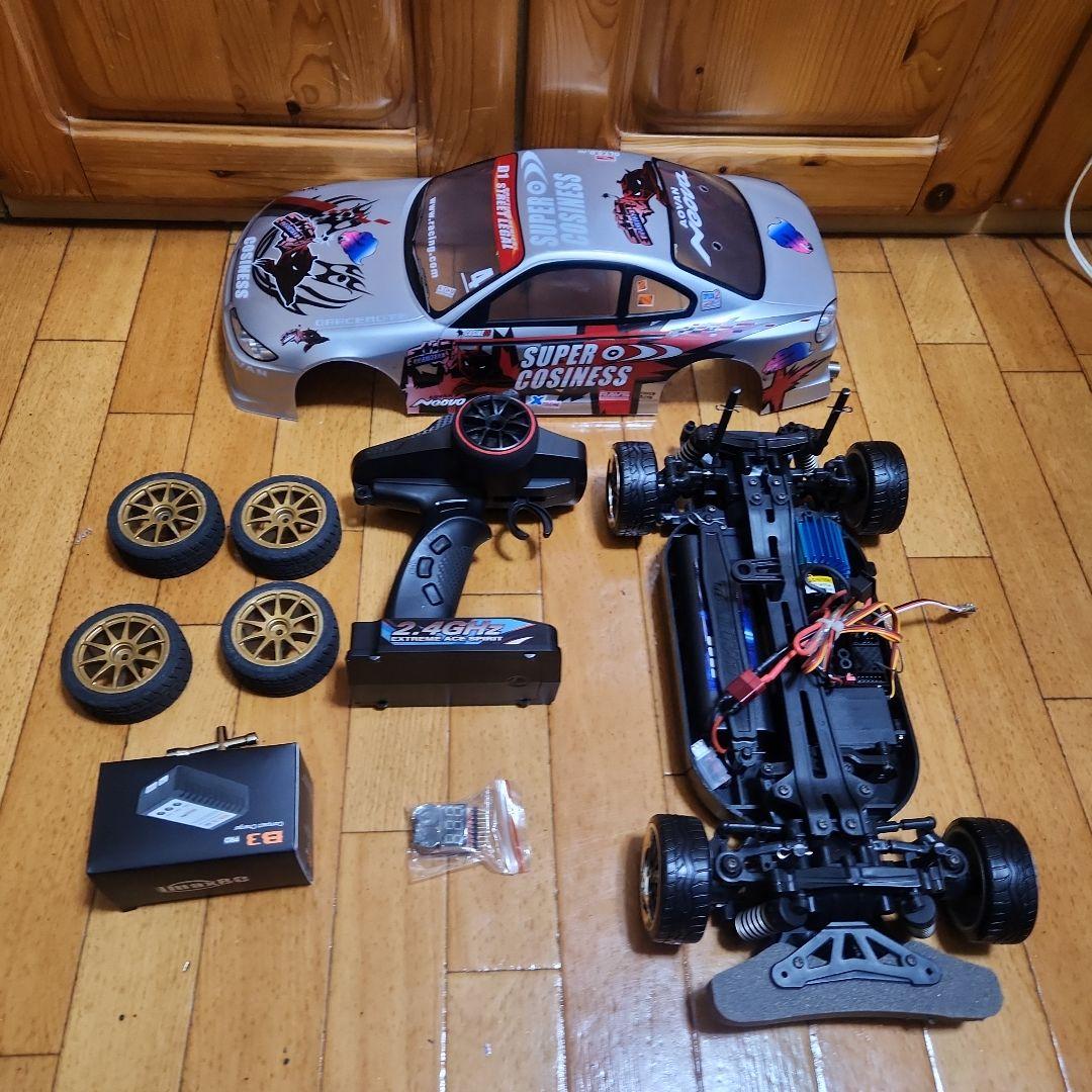 タミヤ ドリフト ラジコン フルセット　TT01 シルビア　ボディ　改造パーツ付