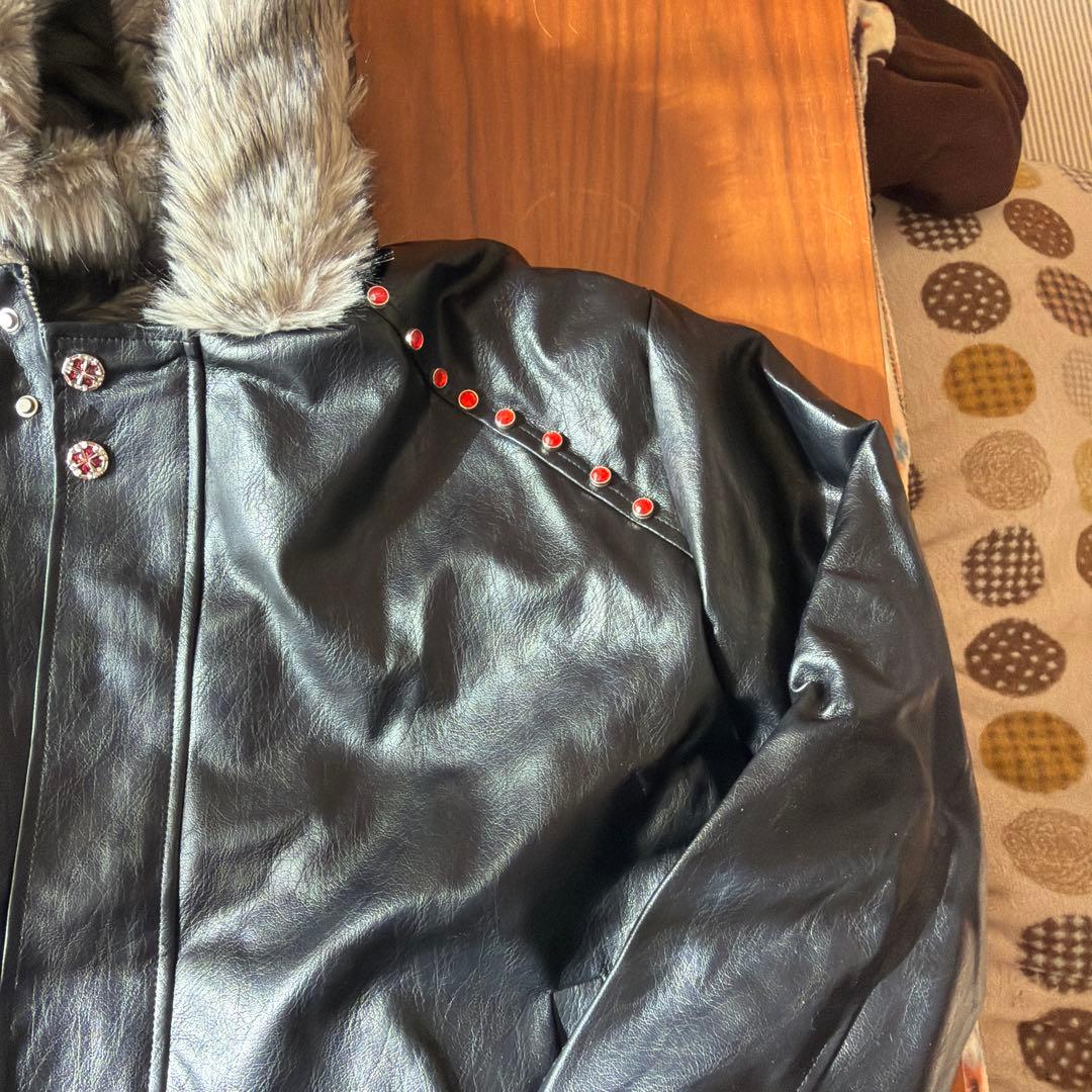 C*t様 正規店購入ArguE CulturEフード付き ファー切替 レザージャ