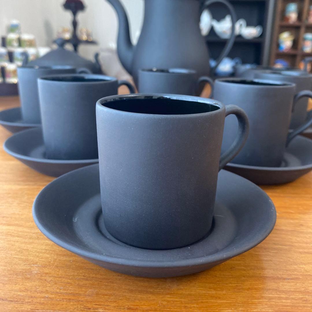 ウェッジウッド ブラックバサルト コーヒーセット デミタス カップ