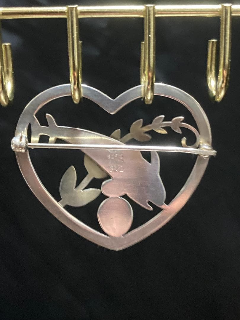 ジョージジェンセン イルカ ハート シェル リーフ ブローチ 312 925