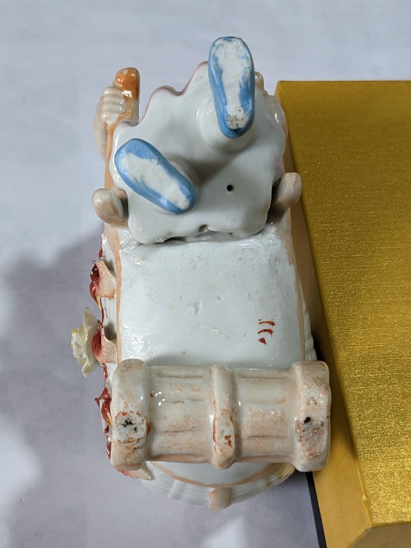 ♦明治時代 アールヌーボー 西洋アンティーク 陶磁器人形 宝石箱 骨董品