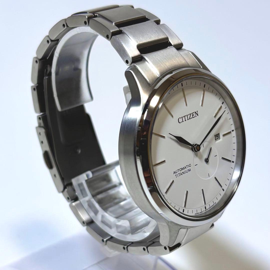 稼働 CITIZEN メンズ腕時計 自動巻き 裏スケ チタニウム デイト 軽量