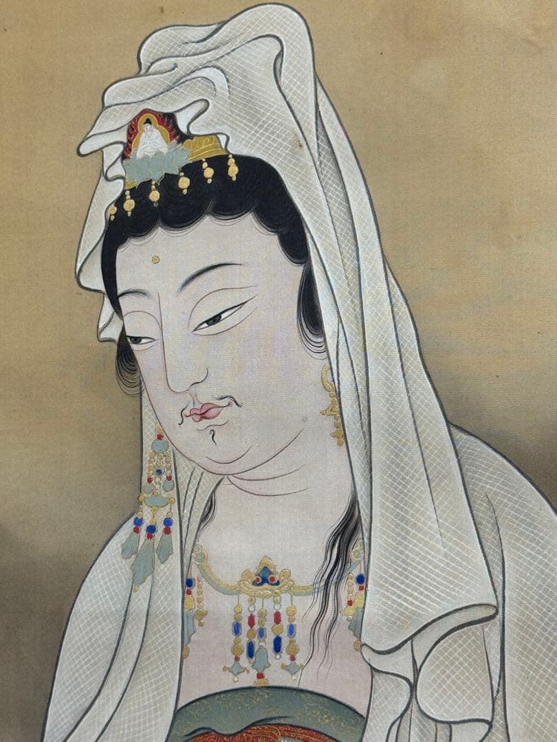 華山銘 絹本 仏画 観音 日本画 古画