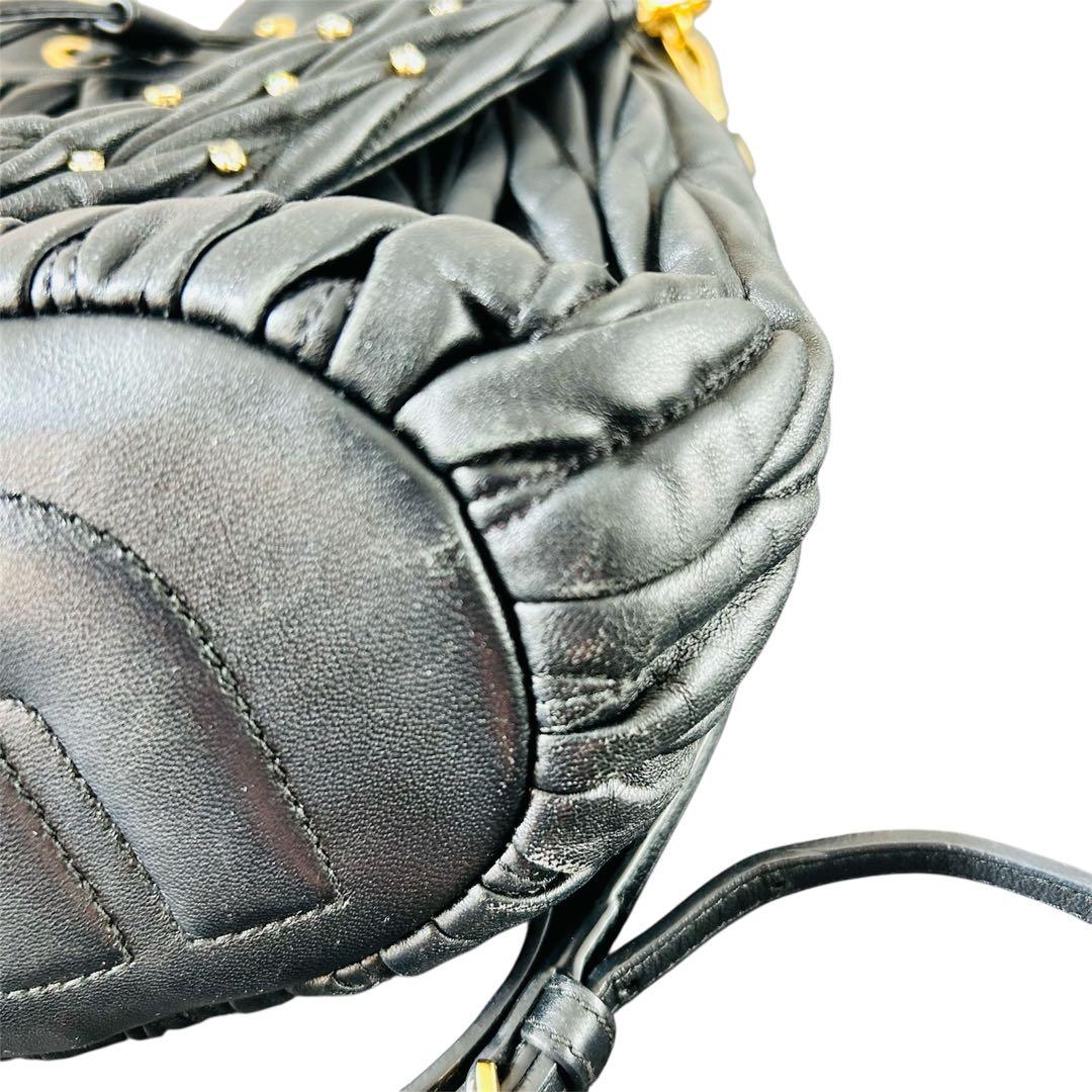 【miu miu】マテラッセ ブラック 2wayハンドバッグ