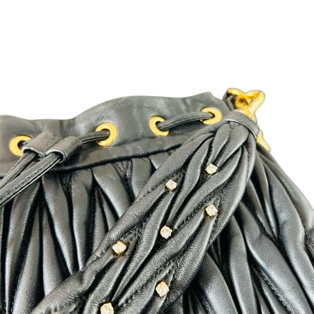 【miu miu】マテラッセ ブラック 2wayハンドバッグ