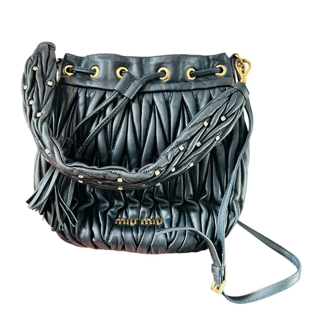 【miu miu】マテラッセ ブラック 2wayハンドバッグ