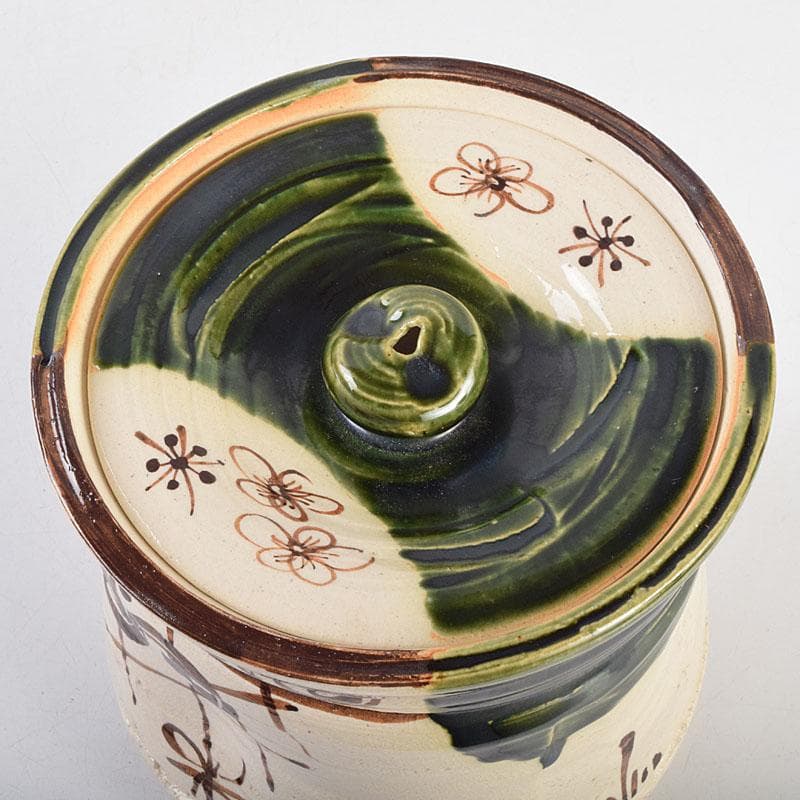 茶道具 人間国宝 荒川豊蔵作 織部 水指 共箱 M R9156B