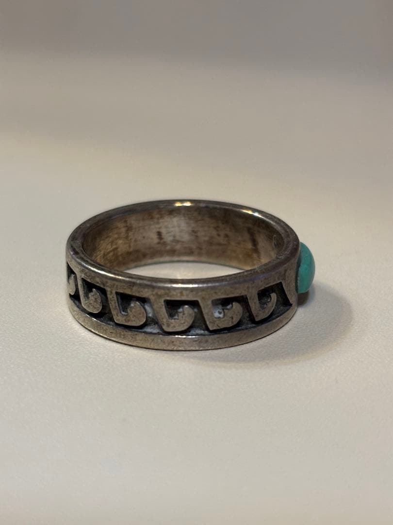 ターコイズ石付きシルバーリング インディアンジュエリー