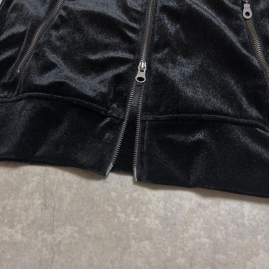 FUGA MARIA刺繍　ベロアパーカー　ラインストーン