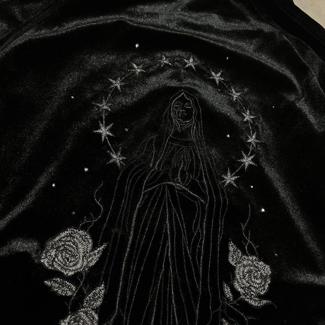 FUGA MARIA刺繍　ベロアパーカー　ラインストーン