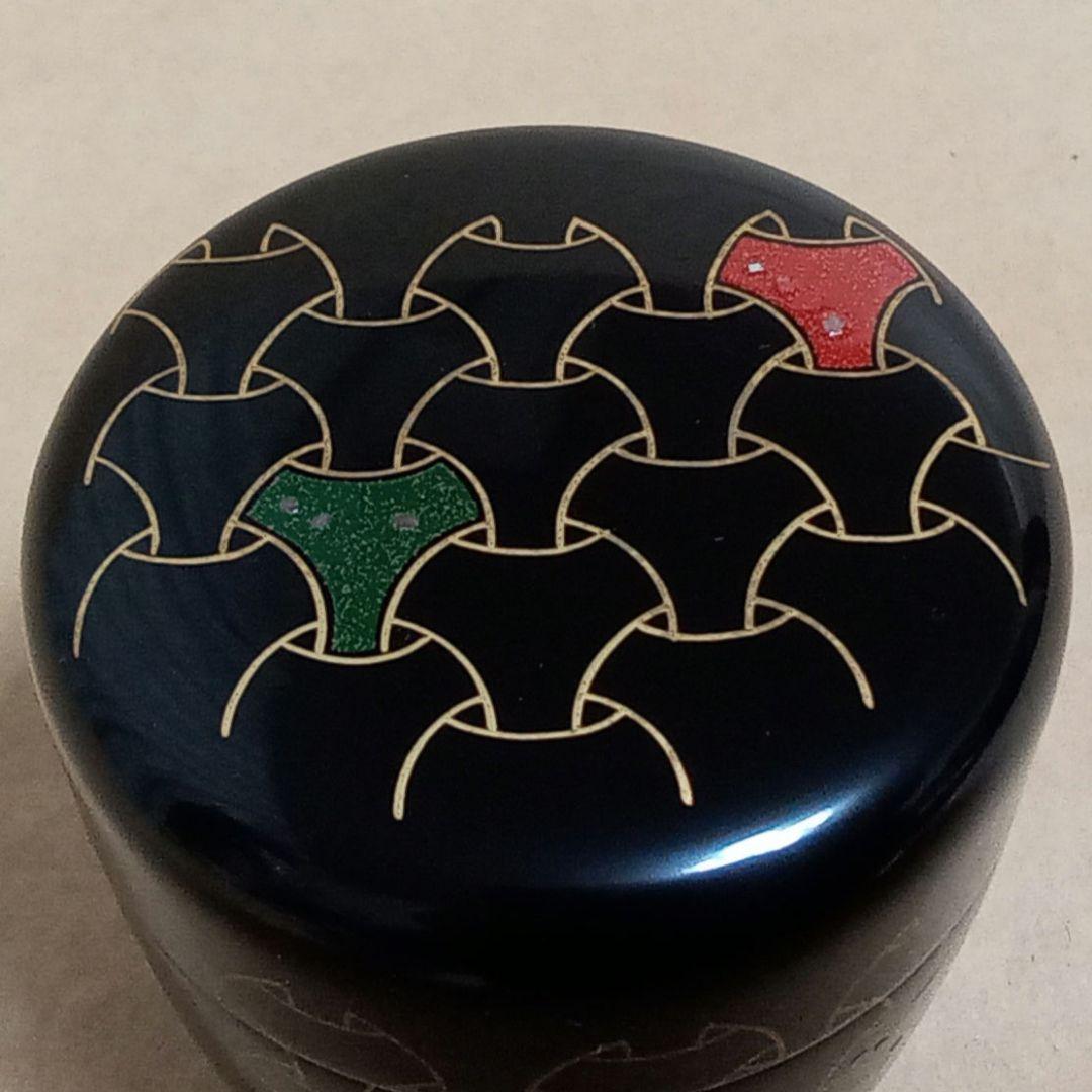 荒井喜峰独楽継蒔絵中棗共箱高さ約7㎝東