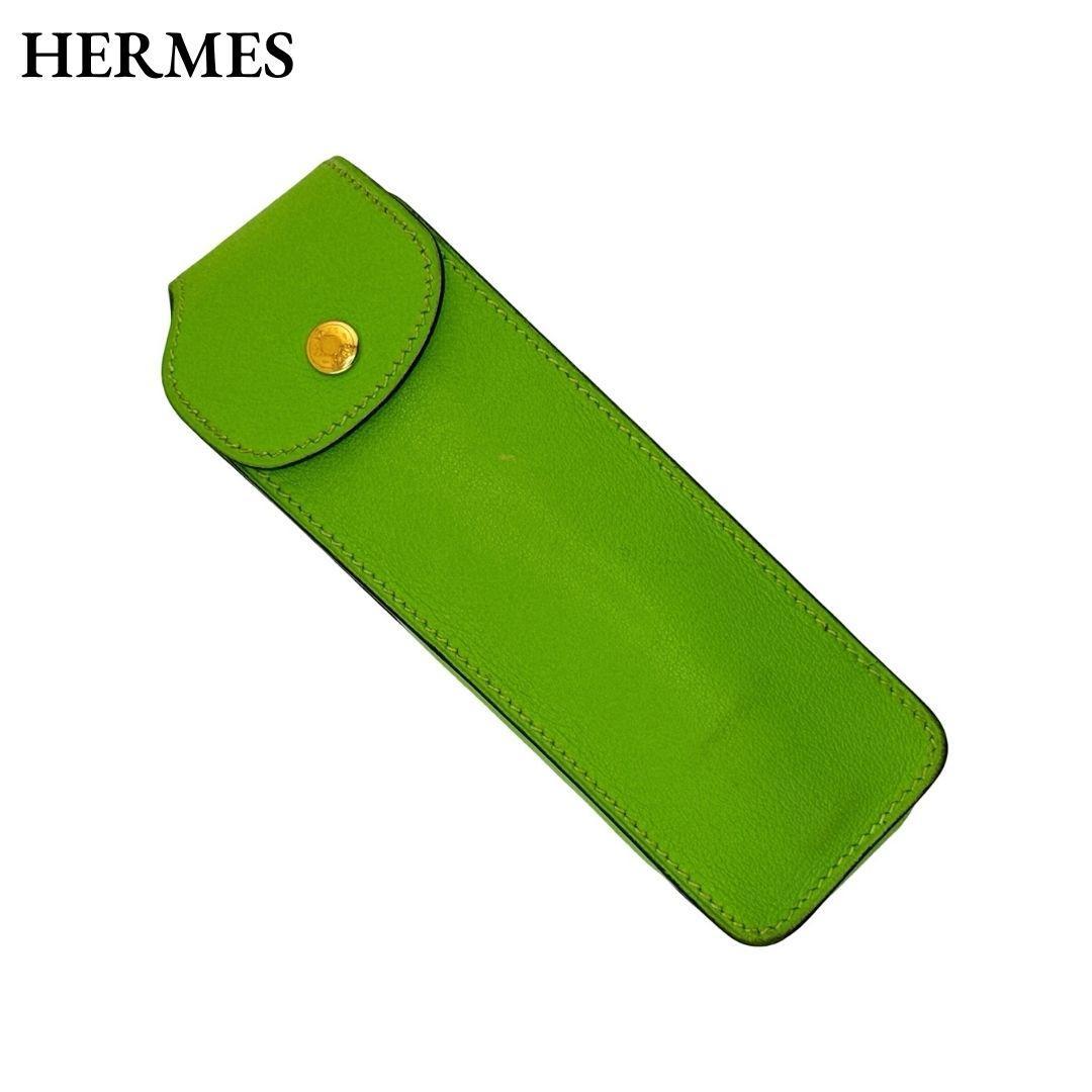 エルメス ペンケース マルチケース ポーチ 小物入れ □C刻印 レザー