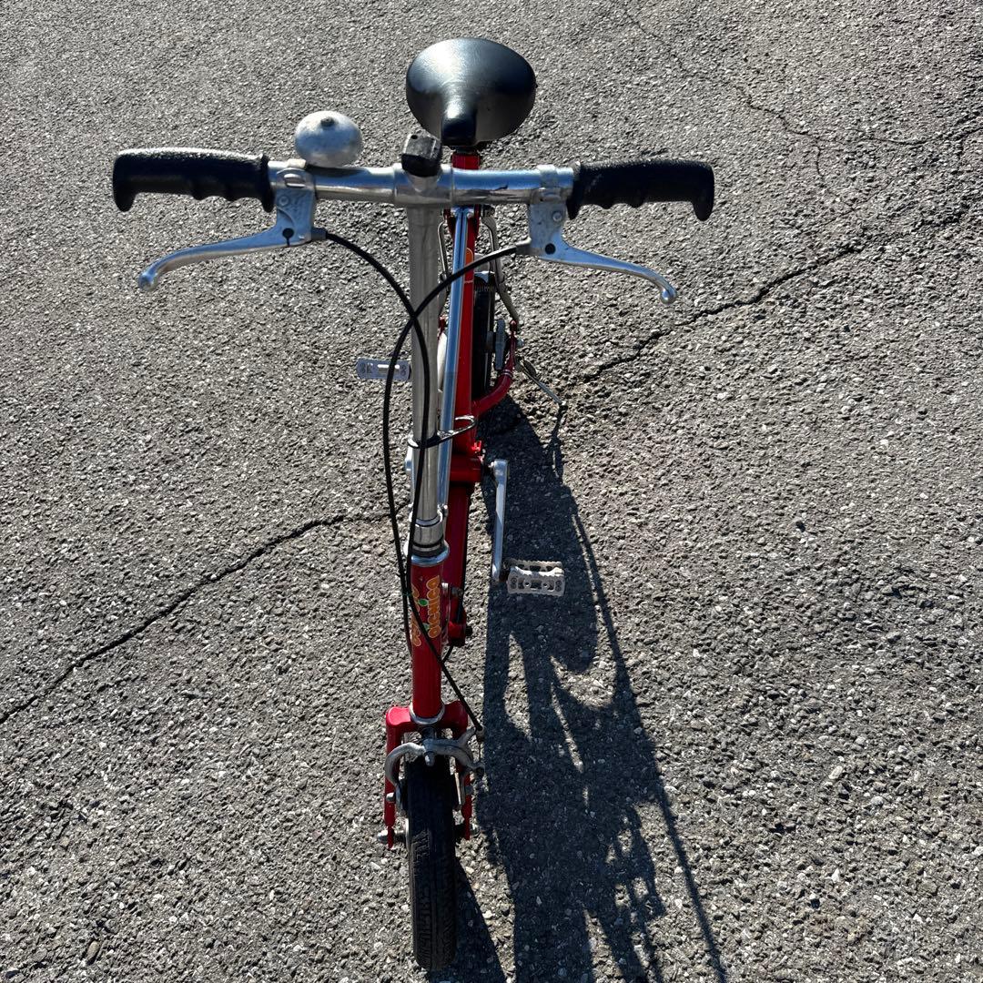 ブリヂストン、折りたたみ自転車 赤 スチールフレーム￼、ワンタッチ