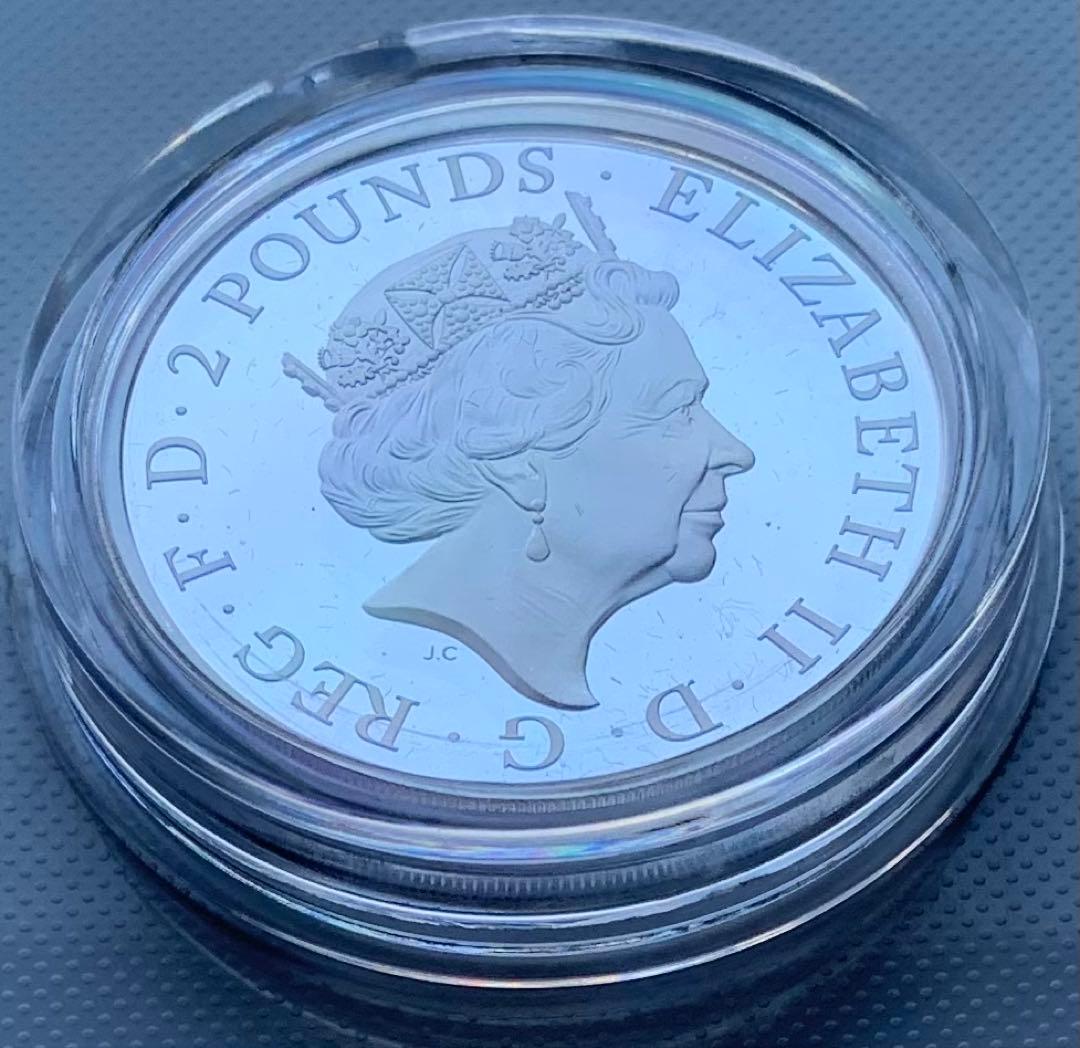 クイーンズビースト プルーフ銀貨 レッドドラゴンオブウェールズ